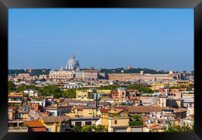 City of Rome and Vatican Cityscape Framed Print by Artur Bogacki