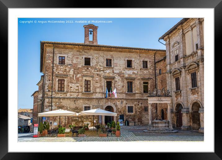 Piazza Grande in Montepulciano, Tuscany, Italy Framed Mounted Print by Angus McComiskey