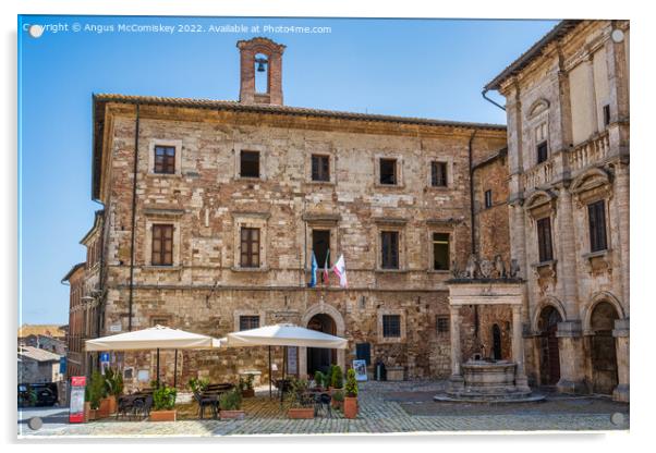 Piazza Grande in Montepulciano, Tuscany, Italy Acrylic by Angus McComiskey