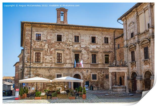 Piazza Grande in Montepulciano, Tuscany, Italy Print by Angus McComiskey