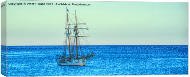 The Topsail Schooner Anny Off Charlestown.  Canvas Print by Peter F Hunt
