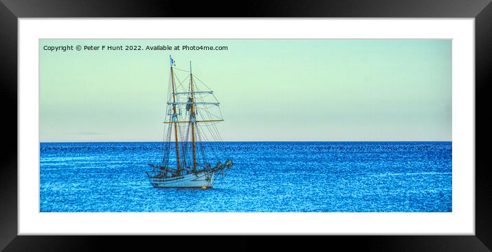 The Topsail Schooner Anny Off Charlestown.  Framed Mounted Print by Peter F Hunt