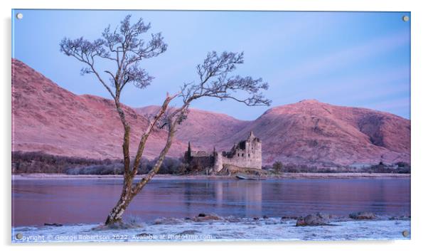 Winter Reflections of Kilchurn Castle in Loch Awe Acrylic by George Robertson