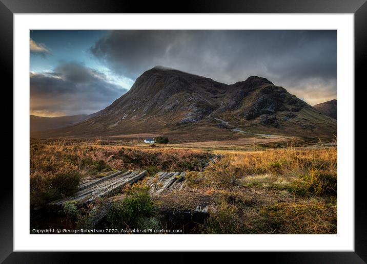 Buachaille Etive Mor in Glen Coe in the Scottish H Framed Mounted Print by George Robertson