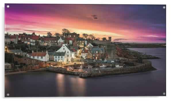 Sunrise over Crail Harbour Acrylic by Anthony McGeever