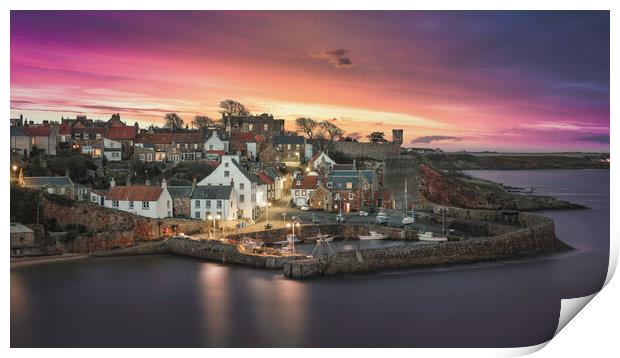 Sunrise over Crail Harbour Print by Anthony McGeever