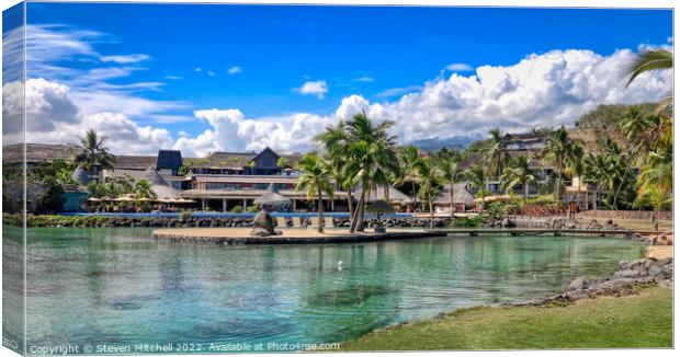 Tahiti Hotel Pool and Lagoon Canvas Print by Steven Mitchell