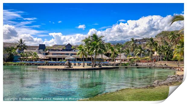 Tahiti Hotel Pool and Lagoon Print by Steven Mitchell