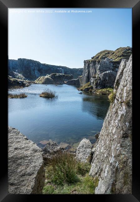 Foggintor Quarry Dartmoor upright image Framed Print by Kevin White