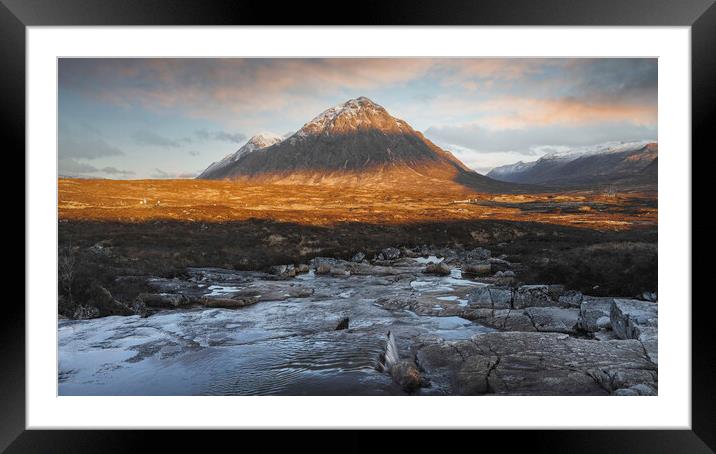 Sunrise on the Buachaille Framed Mounted Print by Anthony McGeever