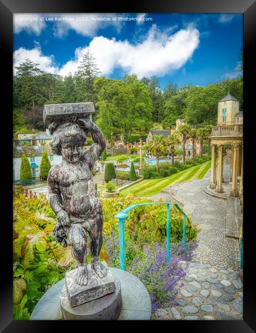 Portmeirion Statue and Square Framed Print by Lee Kershaw