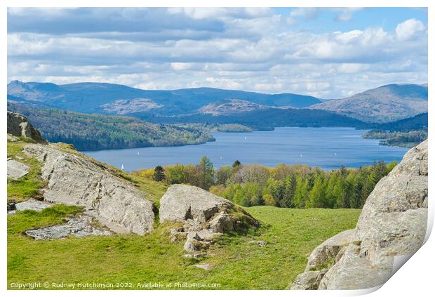 Lake Windermere View Print by Rodney Hutchinson
