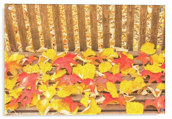 PENCIL SKETCH EFFECT of a foliage pillow on a bench Acrylic by daniele mattioda