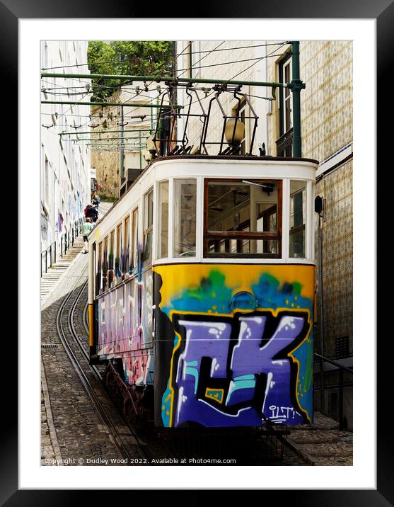 Lisbons Urban Funicular Tram Framed Mounted Print by Dudley Wood