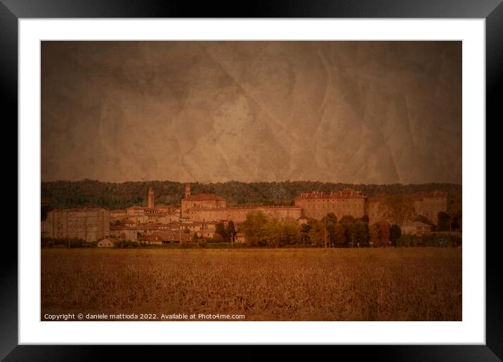 PITTORIALISM EFFECT on view of the municipality of Agliè in Piedmont Italy Framed Mounted Print by daniele mattioda
