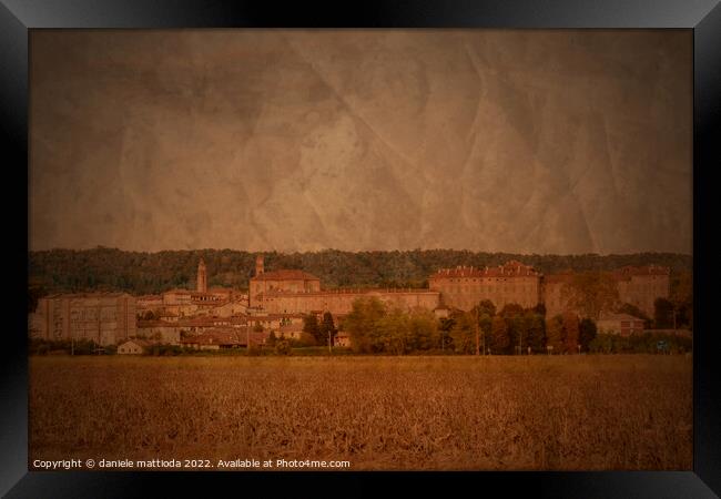 PITTORIALISM EFFECT on view of the municipality of Agliè in Piedmont Italy Framed Print by daniele mattioda