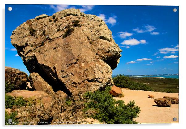 The Agglestone, Studland, Dorset Acrylic by Richard J. Kyte