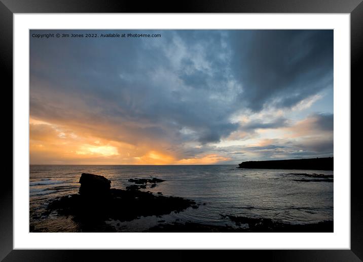 Collywell Bay sun rise Framed Mounted Print by Jim Jones