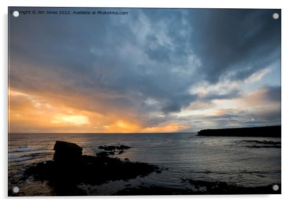 Collywell Bay sun rise Acrylic by Jim Jones