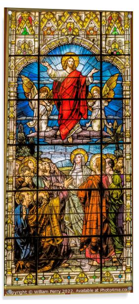 Jesus Ascension Heaven Stained Glass Gesu Church Miami Florida Acrylic by William Perry