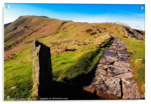 The Path to Mam Tor Peak District Acrylic by Craig Yates