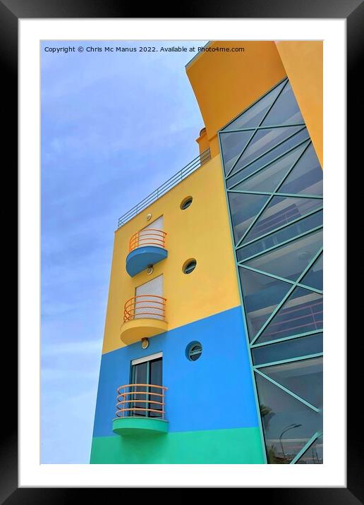 Vivid Colours of Albufeira Marina Framed Mounted Print by Chris Mc Manus