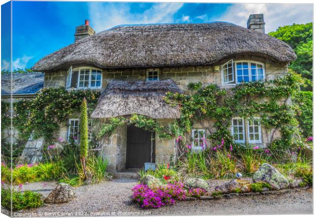 Enchanting Thatched Cottage in Cornwall Canvas Print by Beryl Curran
