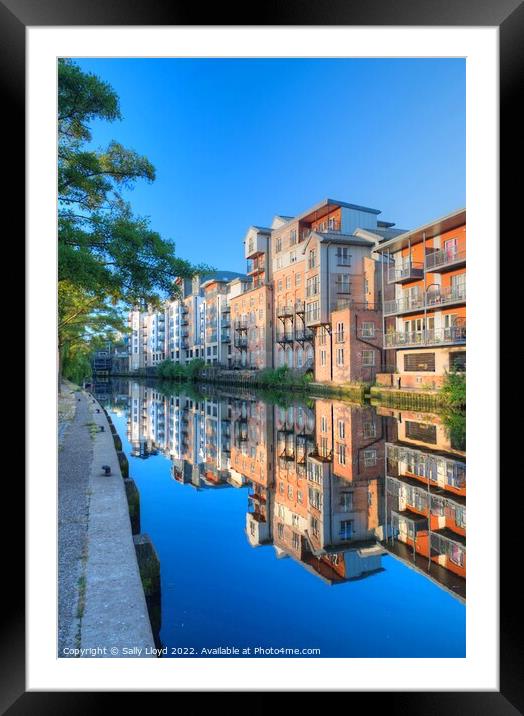 River Wensum Norwich, looking towards Carrow Bridge Framed Mounted Print by Sally Lloyd