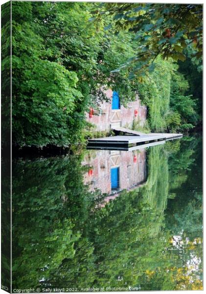 River Wensum Norwich - The Boathouse Canvas Print by Sally Lloyd