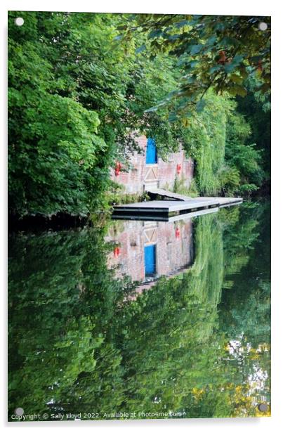 River Wensum Norwich - The Boathouse Acrylic by Sally Lloyd