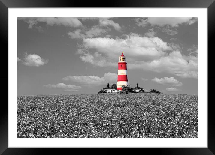 Happisburgh Lighthouse Selective Colour Norfolk  Framed Mounted Print by Jim Key