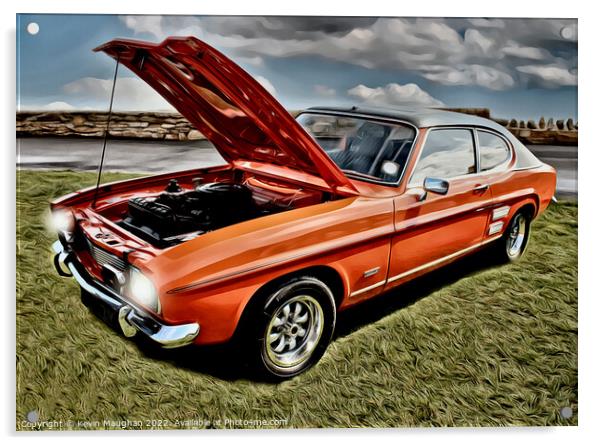 1972 Ford Capri (Digital Art) Acrylic by Kevin Maughan