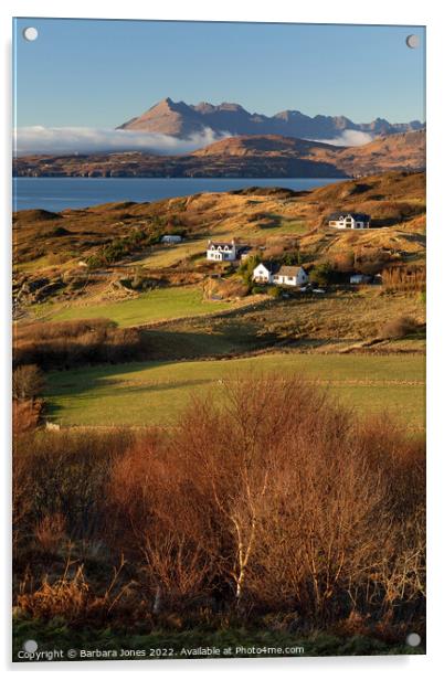 Tarskavaig Winter Sun Isle of Skye Scotland Acrylic by Barbara Jones