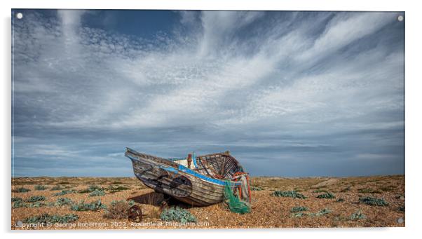 Abandoned fishing boat at Dungeness Acrylic by George Robertson