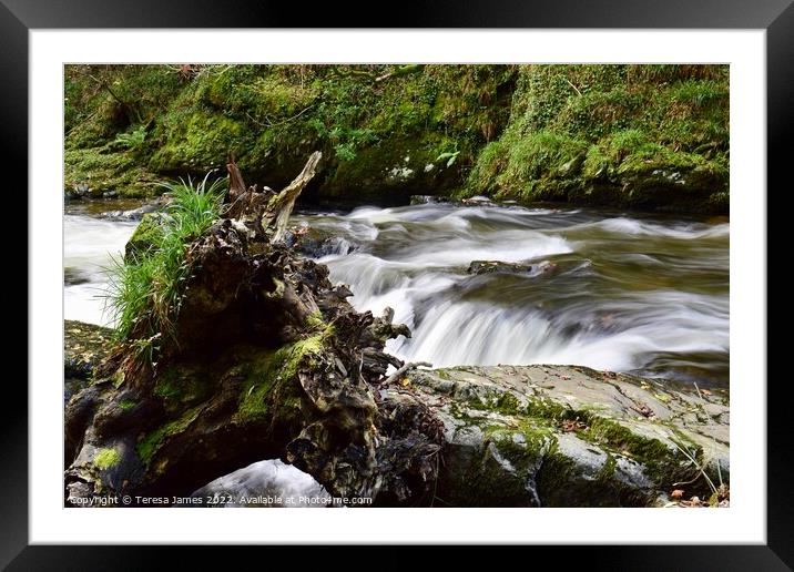 river flowing over rocks Framed Mounted Print by Teresa James