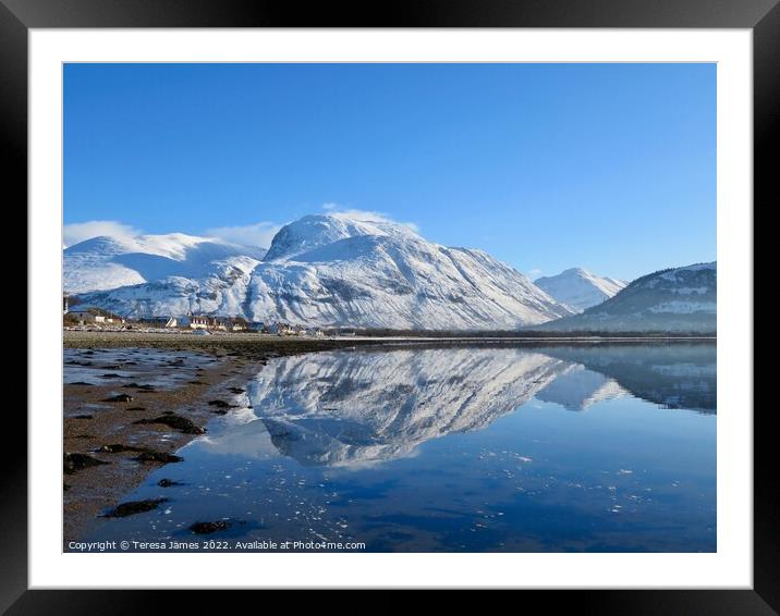 Ben Nevis in Winter Framed Mounted Print by Teresa James