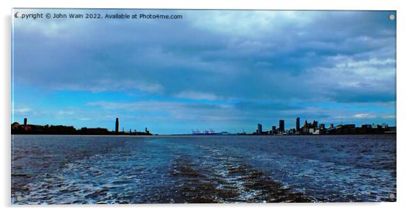 Merseyside from the River Acrylic by John Wain