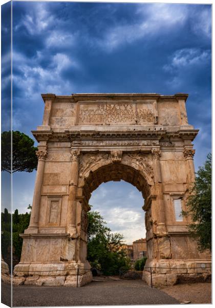 Arch of Titus in City of Rome Canvas Print by Artur Bogacki