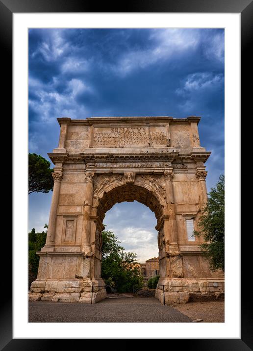 Arch of Titus in City of Rome Framed Mounted Print by Artur Bogacki