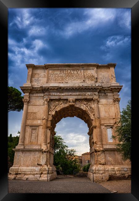 Arch of Titus in City of Rome Framed Print by Artur Bogacki