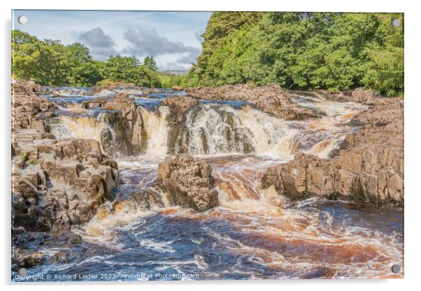 Salmon Leap Falls, Teesdale Acrylic by Richard Laidler