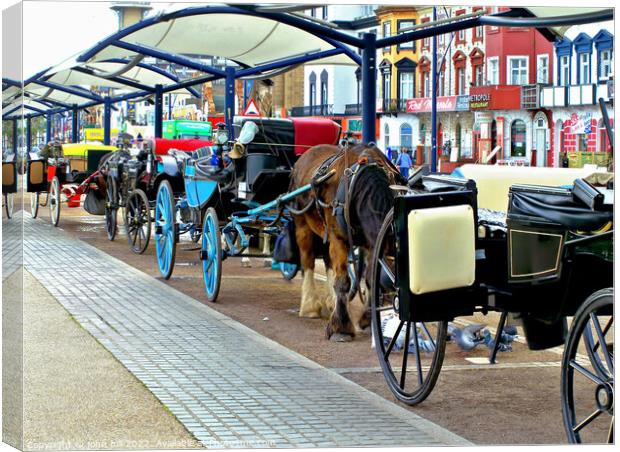 Hackney Carriage stop at Great Yarmouth. Canvas Print by john hill