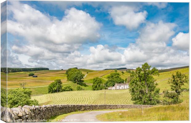 Hay Time at Dirt Pit Farm, Ettersgill, Teesdale Canvas Print by Richard Laidler
