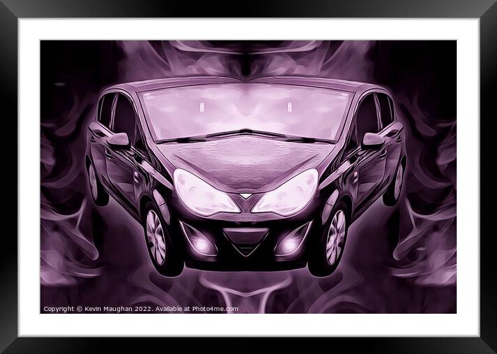 Vaxhall Corsa Abstract Art Framed Mounted Print by Kevin Maughan