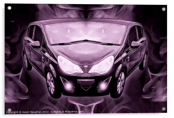 Vaxhall Corsa Abstract Art Acrylic by Kevin Maughan