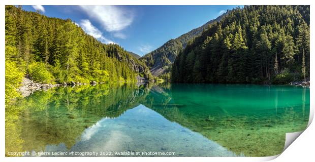 Panoramic view of Glacier fed Turquoise Lake Print by Pierre Leclerc Photography