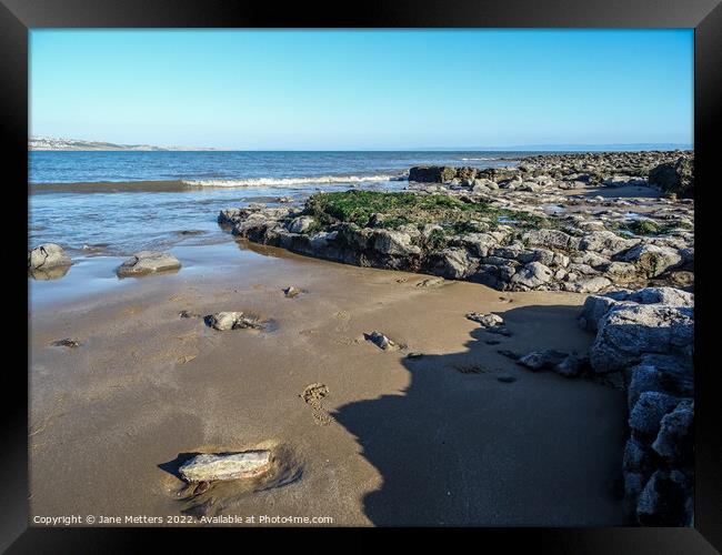 Newton Beach Framed Print by Jane Metters