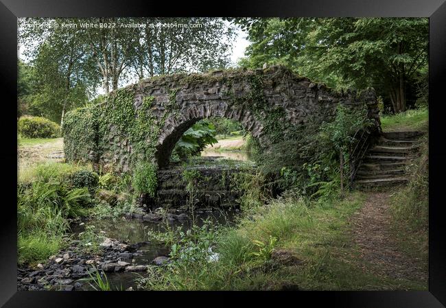 Old bridge in Devon Framed Print by Kevin White