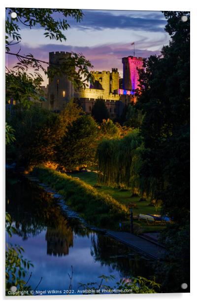 Warwick Castle Acrylic by Nigel Wilkins