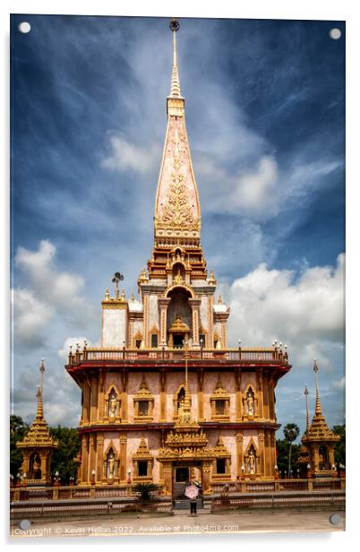 Wat Chalong, Phuket, Thailand Acrylic by Kevin Hellon